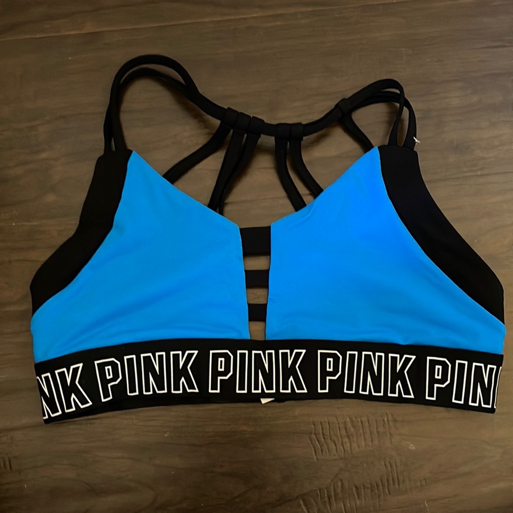 Victoria Secret Pink blue sports bra size Large never worn